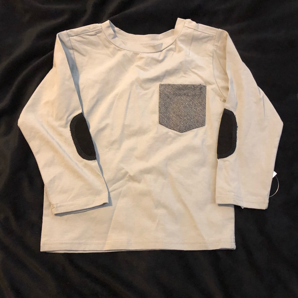 Andy & Evan Boys Gray Pocket Tee Long Sleeve NWT